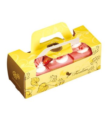 【嚴選SHOP】20CM 黃色開窗 小水果條 長條蛋糕盒 奶凍捲 生乳捲 蜂蜜蛋糕 外帶提盒 烘焙包裝 紙盒【C062】