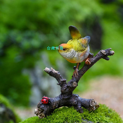 新品仿真翠鳥葉鶯鳥擺件微景觀動物小鳥園藝造景DIY材料盆景飾品樹脂現貨