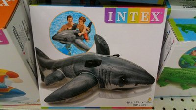 【日日小舖】o快閃出清o Intex 英泰斯 大白鯊/鯊魚造型 水上坐騎玩具 173x107公分 3歲以上 非救生工具