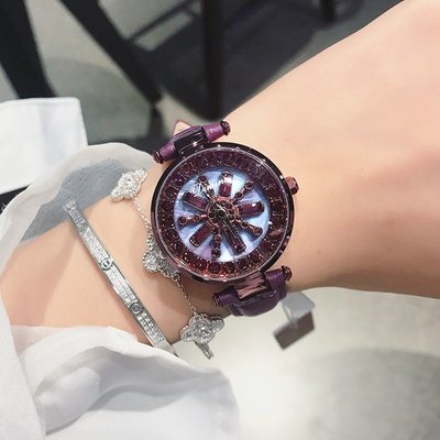 新款手錶女 百搭手錶女蒂米妮手錶 防水女士石英錶 雪花轉盤鑲嵌水鉆 時尚歐美氣質腕錶