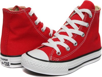 鞋大王Converse 170405 紅色 基本款高統帆布鞋(童鞋)，17㎝-22㎝【特價出清，免運費】216C