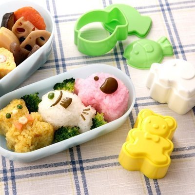 日本 小魚 小熊 小象 造型 飯糰壓模 模型 模具 3入