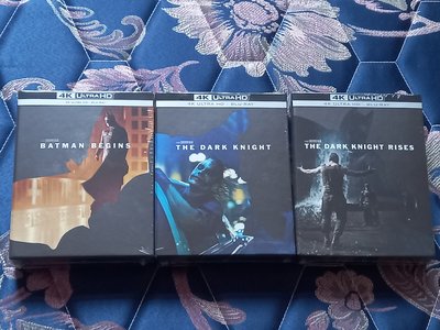 4K UHD+藍光BD 黑暗騎士三部曲 蝙蝠俠開戰時刻+黑暗騎士+黑暗騎士：黎明昇起 限量9碟鐵盒版 全新未拆