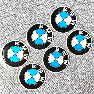 適于BMW汽車標志反光3D凝膠貼紙摩托車寶馬logo圓標車貼油箱貼花