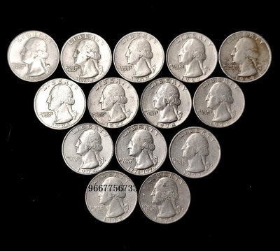 銀幣美國1965-1979年25美分銅鎳包銅硬幣14枚連續年份 華盛頓老鷹錢幣