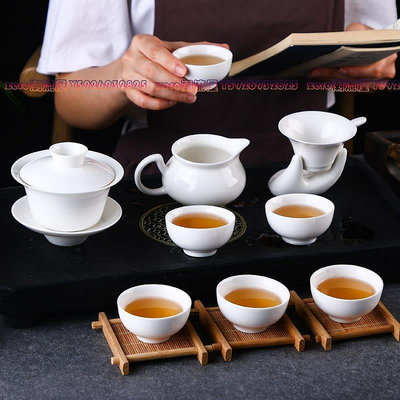 全館免運 潮汕功夫茶具套裝家用 潮州杯簡約瓷器茶杯 陶瓷蓋碗茶藝瓷茶具 可開發票