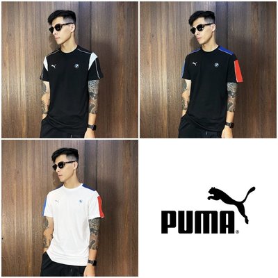 美國百分百【全新真品】PUMA T恤 棉質 上衣 休閒 短袖 BMW聯名 T-shirt logo 短T 三色 CL07