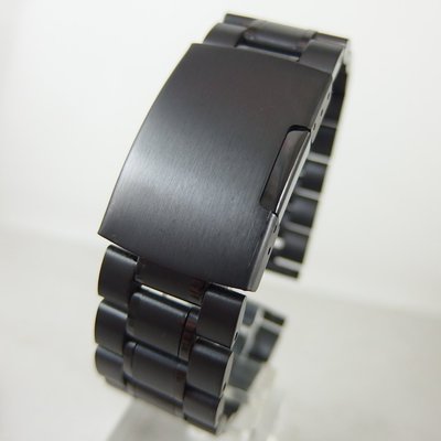 【錶帶家】PVD黑色不銹鋼實心錶帶 20mm代用 三星 S2 華為 2 MOTO ticwatch 24mm 22mm