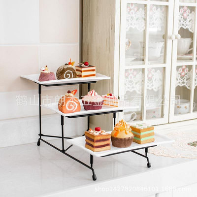 廚具 熱銷亞馬遜熱銷產品三層蛋糕架可折疊式蛋糕展示架派對點心架