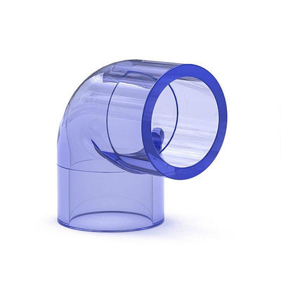 【現貨精選】透明PVC90度彎頭彎管魚缸接頭給水管件配件塑料32 40 50 63 75 90