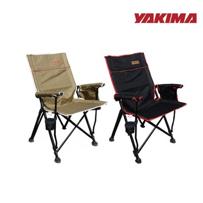 【祈億生活】來電優惠 YAKIMA - 圓管高背椅 黑色 卡其色 露營 野營 野餐 收納椅 椅子
