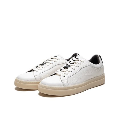 【熱賣精選】Massimo Dutti男鞋 白色真皮運動鞋休閑板鞋小白鞋潮 12105050001