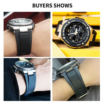 卡西歐替換錶帶 卡西歐錶帶 適配G-SHOCK卡西歐鋼鐵之心矽膠手錶帶GST-W300/400G/B100/