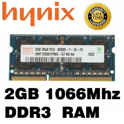 【熱賣精選】Hynix 2GB DDR3 1066 筆記本電腦 ram PC3-8500S DDR3 1066MHZ 2