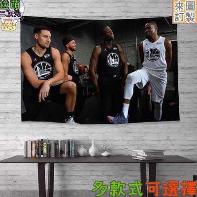 【逆萌二次元】實體照 新款NBA 史蒂芬柯瑞stephen Curry勇士隊1♥絕美超大掛布掛毯軸畫海報背景直播網紅BQ