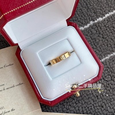 流當奢品 Cartier卡地亞 LOVE系列 黃K金無鑽 戒指 對戒 窄版 B4085000 二手正品 現貨