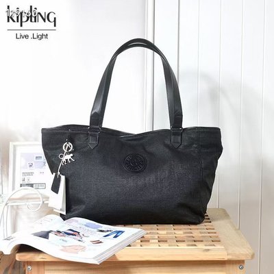 【熱賣精選】 Kipling 猴子包 K16999 皮革Logo 黑色 質感肌理紋 手提肩背包 媽媽包 多夾層 休閒