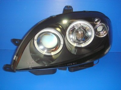 小亞車燈╠ 全新 外銷 SAXO 01 年 小改款 黑框 晶鑽 光圈 魚眼 大燈