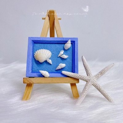 天然貝殼海螺手工藝品框標本裝飾品相框立體中空桌面擺~定價