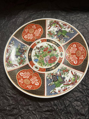 日本回流瓷器567年代或創匯時期花卉鳳凰花車賞盤