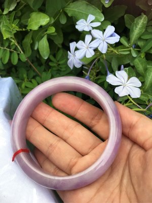 A+天然 紫羅蘭 翡翠 玉鐲～紫翠手鍊～窄版～《瑞紫3款》～手圍19號（舒服），手圍19.5號（合手），內徑60mm寬13厚8mm~藍雪花合影！～［熊寶貝珠寶］