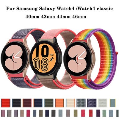 適用於三星Samsung Galaxy watch 4 40/44mm 42/46mm 錶帶尼龍20mm