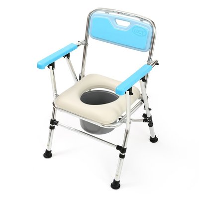 【免運】淡藍色 浴室防滑 鋁合金收折合式便器椅 浴室椅 洗澡椅 洗便椅 便盆椅 FC-201-B