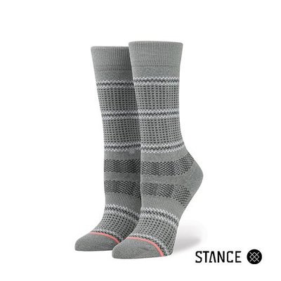 (I LOVE 樂多) STANCE 深灰淺灰方形格狀設計款 中筒襪 長襪