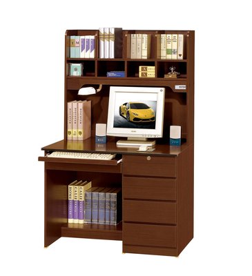 8號店鋪 森寶藝品傢俱f-07品味生活書房系列321-4 資訊3.5尺胡桃電腦書桌(上＋下)
