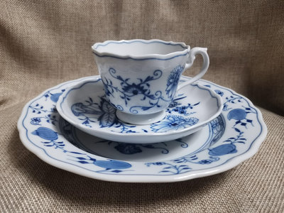 梅森Meissen藍洋蔥咖啡杯茶杯套，全新未使用，一等品。一