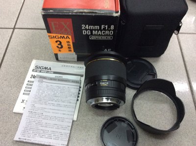 [保固一年] [高雄明豐]  公司貨Sigma 24mm F1.8 EX DG For Canon 便宜賣