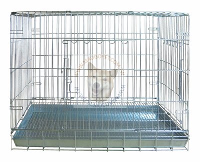 2.5台尺 折合式不鏽鋼狗籠 摺疊寵物不銹鋼室內籠 貓籠 2尺半 白鐵線籠（DK-0662）每件3,300元