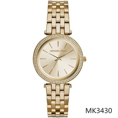 【如假包退】Michael Kors 時尚鑲鑽薄款圓盤石英女士腕錶女錶 手錶女 MK3430 3429