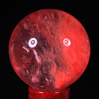 紅水晶球直徑12厘米 凈重量2.55公斤編號13040952【萬寶樓】古玩 收藏 古董