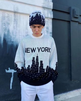 Angel潮牌購~Supreme 20SS New York Sweater 紐約大都會城市針織衫毛衣