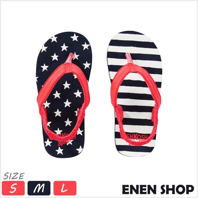 『Enen Shop』@OshKosh Bgosh 星星條紋款夾腳拖鞋/人字拖/海灘鞋 #17FF10｜S/L