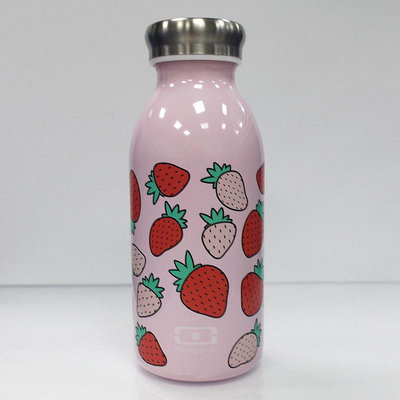 展示樣品出清-含紙盒 未使用 法國MONBENTO 牛奶瓶 不鏽鋼瓶 保溫瓶 迷你隨身水瓶 粉色 350ml