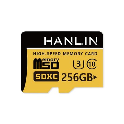 HANLIN 256GB 高速記憶卡 Micro SD TF 記憶卡 256G SDHC C10 U3 小卡