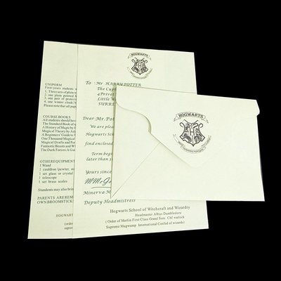 萬聖換裝 哈利波特周邊入學通知書道具配飾書簽改名字款霍格沃茨