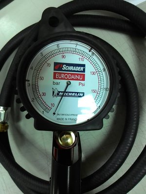 (輪胎五金工具) 法國製 MICHELIN 米其林 夾式 三用打氣量壓錶