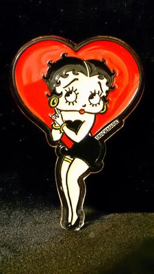 Betty Boop/貝蒂娃娃壓克力愛心浮雕收藏磁鐵：貝蒂娃娃 壓克力 浮雕 磁鐵 收藏 卡通 懷舊 裝飾 玩偶 公仔
