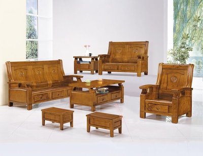 【DH】商品名稱K316 商品名稱《恩提》1+2+3人座實木柚木色沙發組椅含大小茶几組(圖一)台灣製可拆賣主要地區免運費