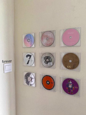 現貨 cd收納盒墻專輯光碟收納存放透明展示架碟片光盤展示亞克力收藏盒 收纳包