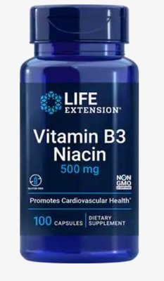 [優惠] Life Extension 菸鹼酸/維他命B3 /維生素B3(Niacin)，500mg 100粒(非基改)