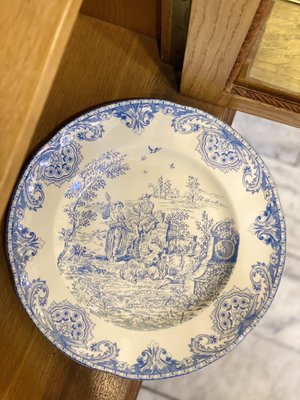 比利時POMAX羅曼史城堡藍 主餐盤 牛排盤 盤子 【更美歐洲傢飾古董老件Amazing House】台南