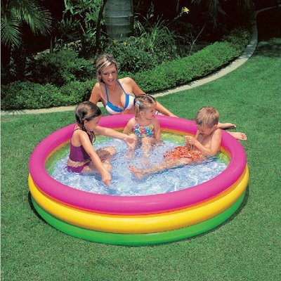 INTEX 57412 熒光三環充氣水池 嬰兒游泳池 海洋球池