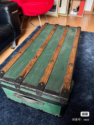 1930s美國古董實木大行李箱，規格110✖️52✖️34，