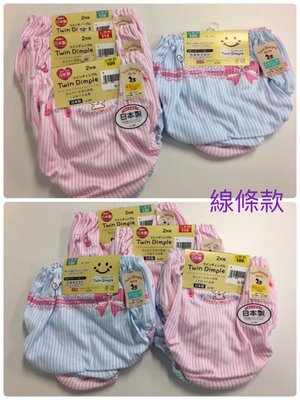 現貨 日本製 Twin Dimple girls 女童 內褲 小褲 底褲 100%純棉 線條100-130cm 2枚/組