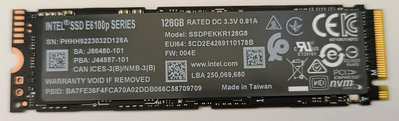 Intel/英特爾  E6100p  128G  M.2  NVME  固態硬碟