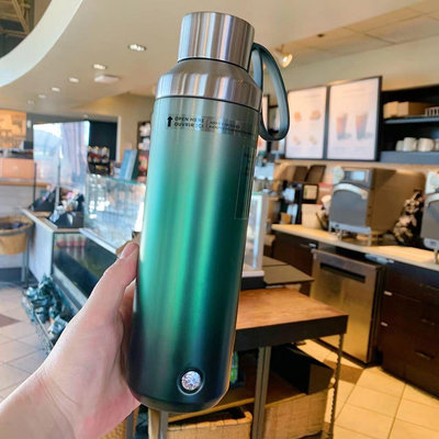 美國Starbucks星巴克美人魚logo印章不鏽鋼手柄保溫杯水壺便攜